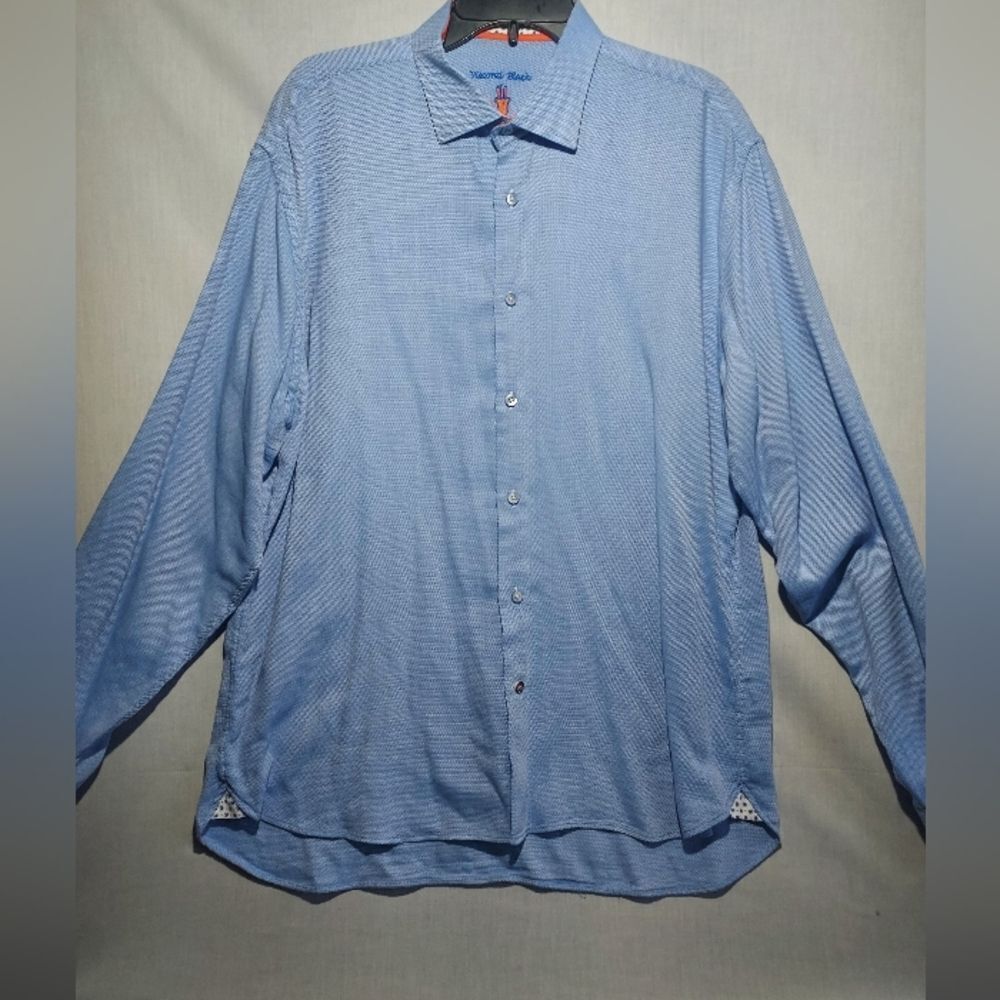 Visconti Black flip cuff long sleeve button-down‎ men's shirt
